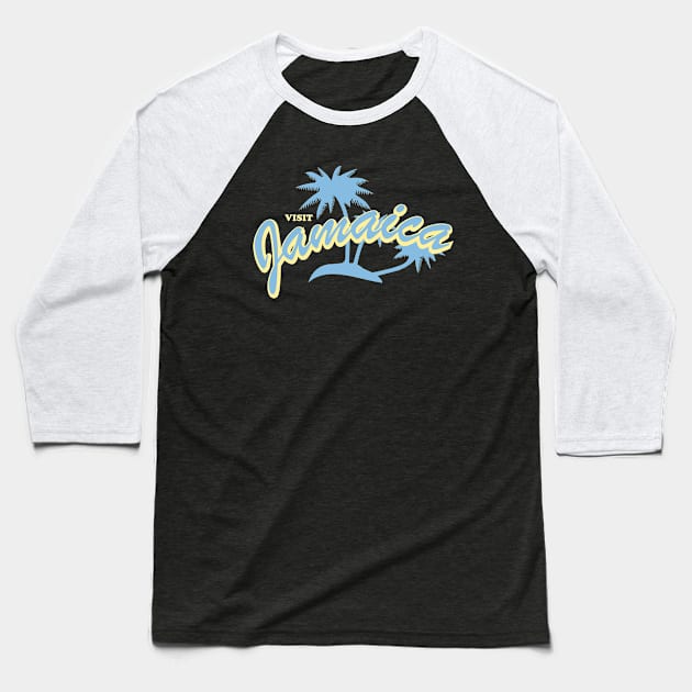 Retro Jamaica Travel Baseball T-Shirt by TCP